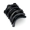 Pipe bend support: a plastic bracket with a curved shape, designed to hold and stabilize a pipe bend in place.