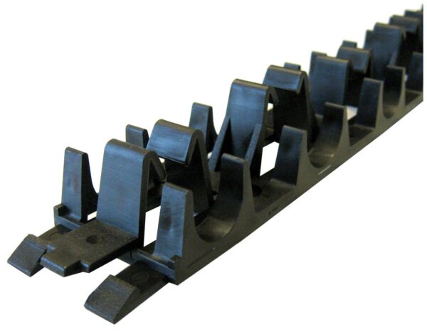1 m long clip rail with adhesive tape at the the back to secure underfloor heating pipe