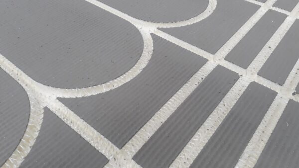 cement coated XPS panels with grooves for underfloor heating pipes used in dry system