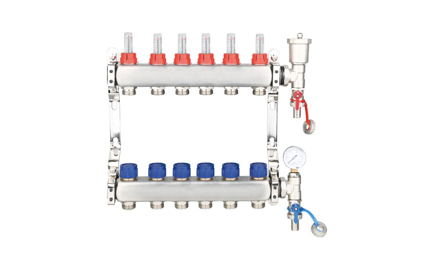 thumbnail image 2 of Complete Underfloor Heating Kit With Stainless Steel Manifold 2–8 Ports And Grundfos Pump 2 of 6
