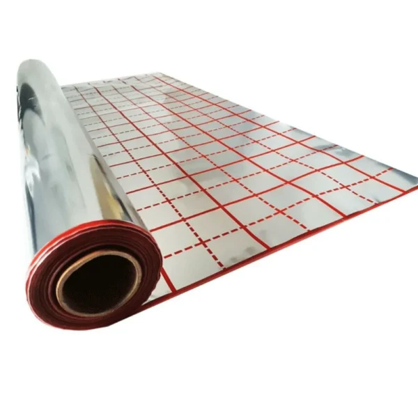 Underfloor aluminium thermal insulation for underfloor heating 1mx50m red grit