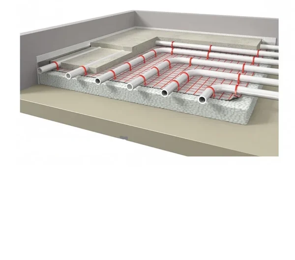 Underfloor aluminium thermal insulation for underfloor heating 1mx50m red grit