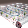 Underfloor aluminium thermal insulation for underfloor heating 1mx50m red grit