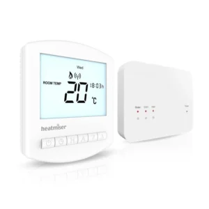 Wireless Remote-controlled Heatmiser neoStat WiFi Thermostat for heater, providing convenient temperature adjustments.
