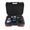 Tool and battery set in black case with press fitting kit.