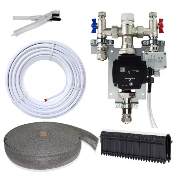 low profile 12mm pipe underfloor heating kit