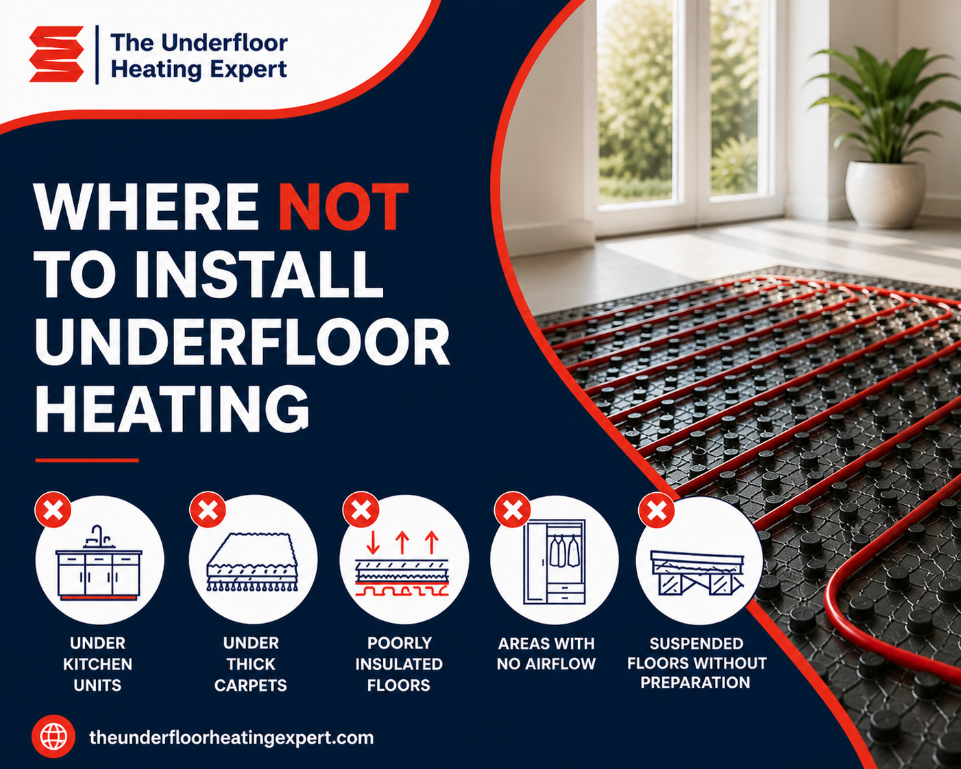 Where NOT to Install Underfloor Heating