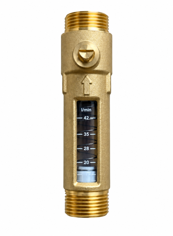 1 inch male heat pump flow setter valve with adjustable 5–42 L/min flow indicator